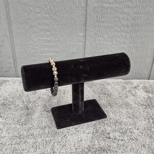 Dalmatian Jasper & Matte Black Gemstone Beaded Bracelet‎